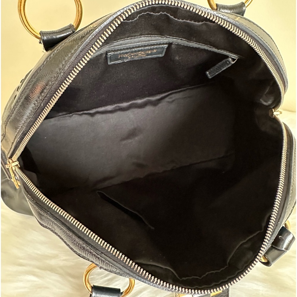 Yves Saint Laurent Black Shoulder Bag with Gold Accents - Picture 7 of 15